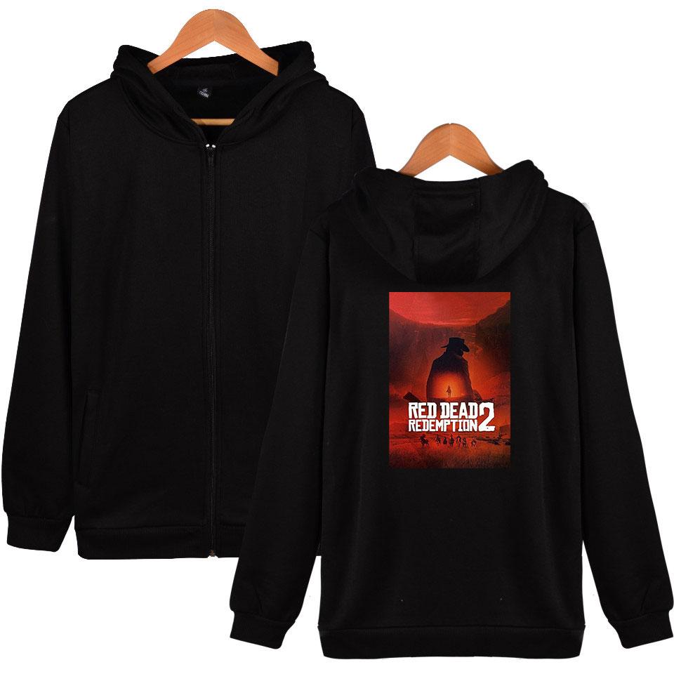 Red Dead Redemption 2 Hoodies - Solid Color Red Dead Redemption 2 Claas Van Der Linde Zip Up Hoodie - Image 5
