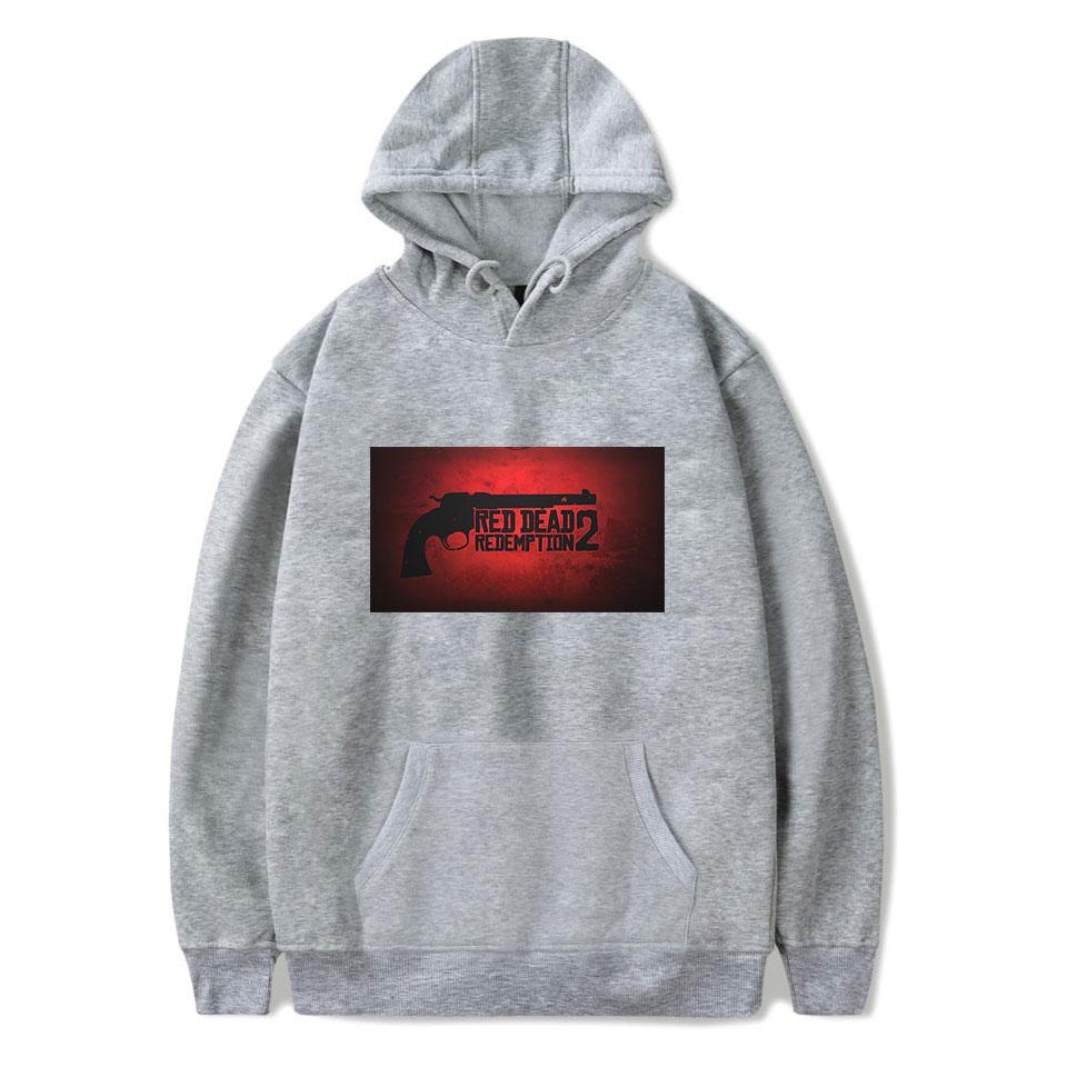 Red Dead Redemption 2 Hoodies - Solid Color Red Dead Redemption 2 Pistol Icon Hoodie - Image 2