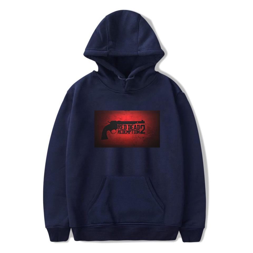 Red Dead Redemption 2 Hoodies - Solid Color Red Dead Redemption 2 Pistol Icon Hoodie - Image 3