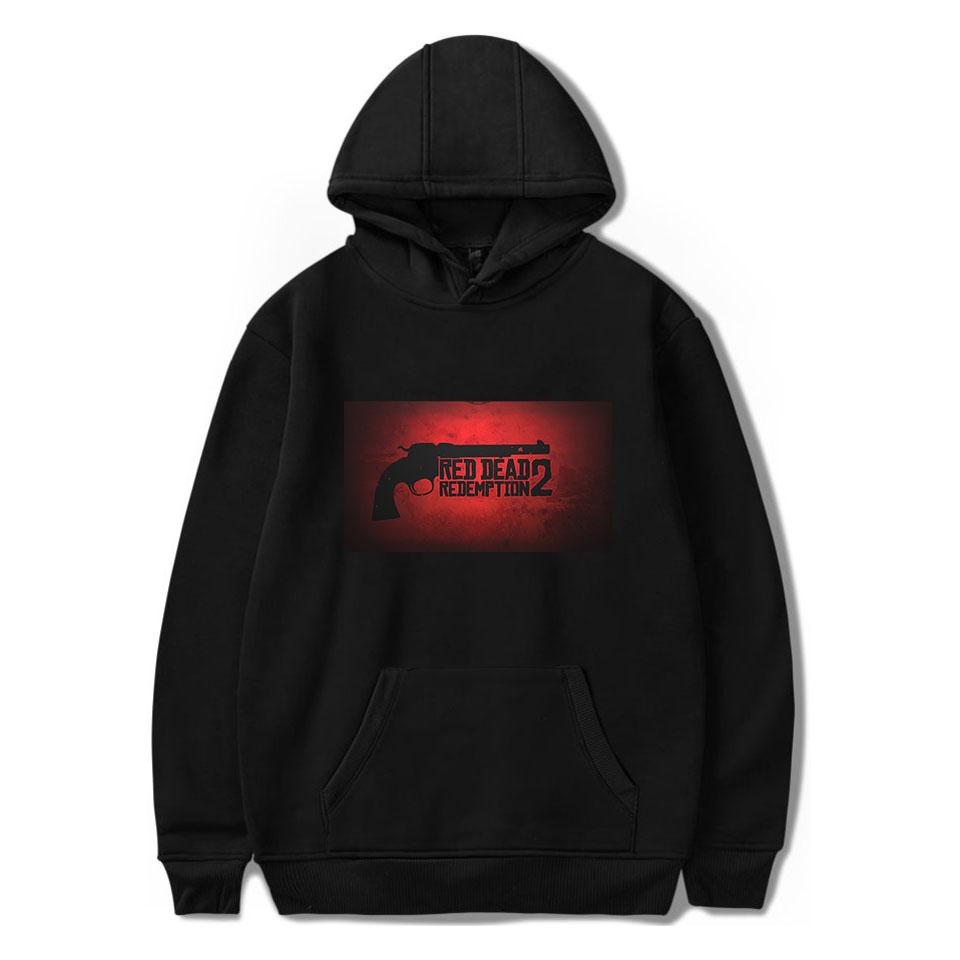 Red Dead Redemption 2 Hoodies - Solid Color Red Dead Redemption 2 Pistol Icon Hoodie - Image 6