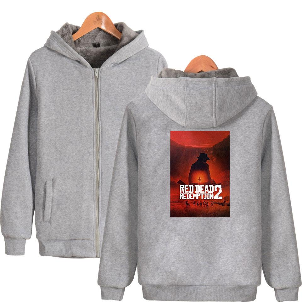 Red Dead Redemption 2 Jackets - Solid Color Red Dead Redemption 2 Claas Van Der Linde Fleece Jacket - Image 2