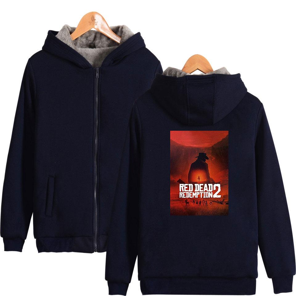 Red Dead Redemption 2 Jackets - Solid Color Red Dead Redemption 2 Claas Van Der Linde Fleece Jacket - Image 3