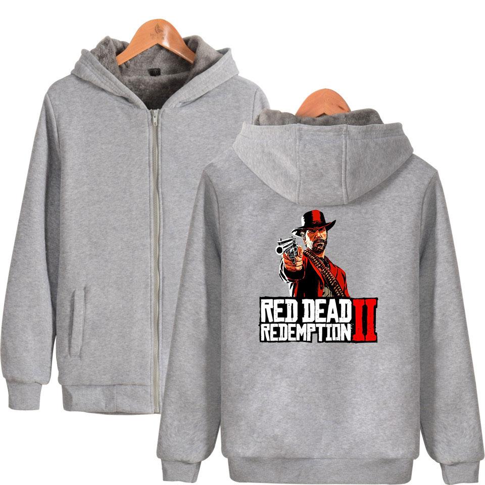 Red Dead Redemption 2 Jackets - Solid Color Red Dead Redemption Super Cool Fleece Jacket - Image 2