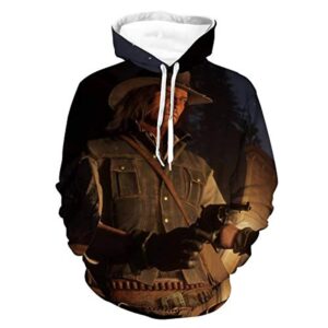 Red Dead Redemption Hoodie - John Marston 3D Print Long Sleeve Hooded Sweatshirt