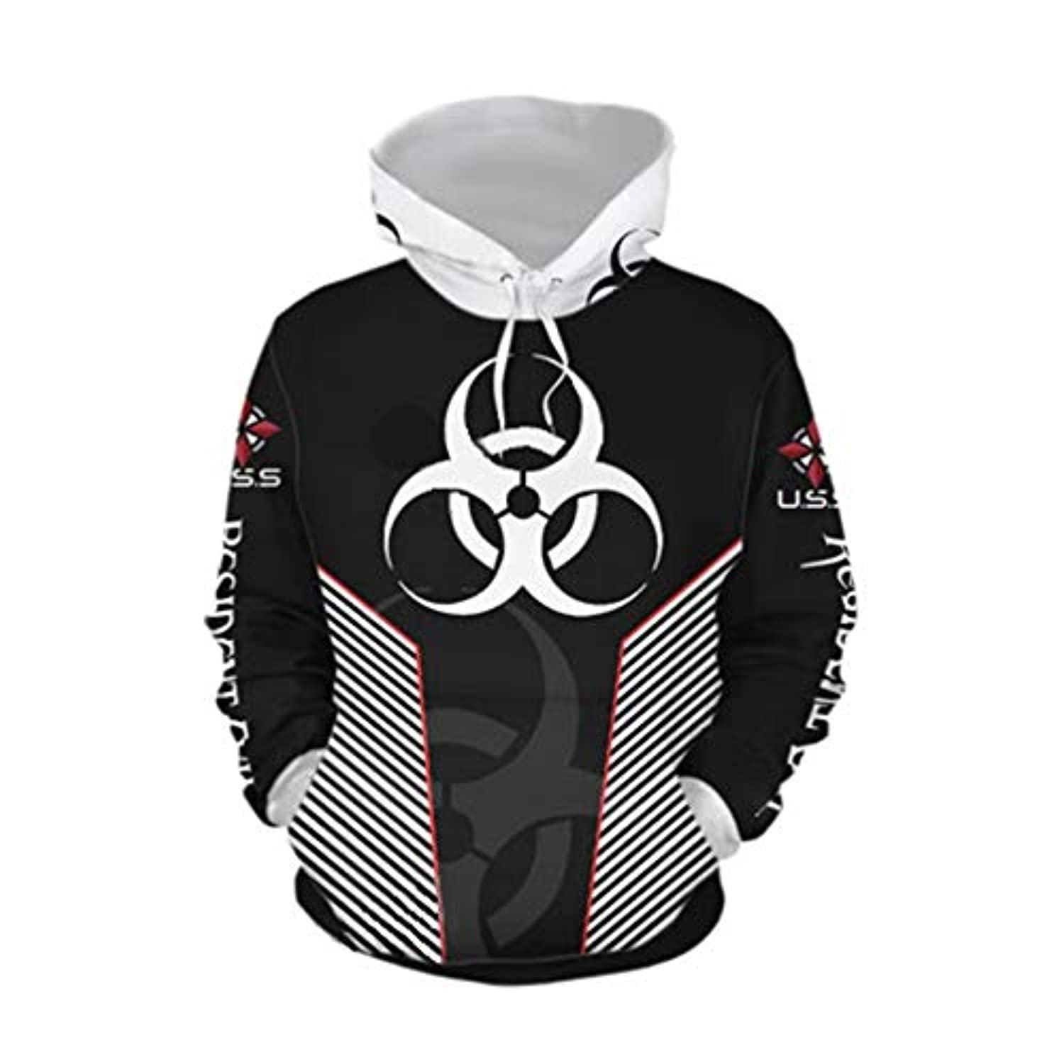 Resident Evil Hoodie - Umbrella Pattern Black 3D Print Pullover Drawstring Hoodie