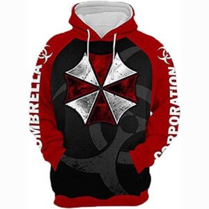 Resident Evil Hoodie -  Umbrella Pattern Red 3D Print Pullover Drawstring Hoodie