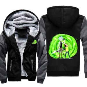 Rick and Morty Fleece Jackets - Evil  Portal Jacket