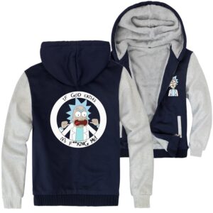 Rick and Morty Jackets - Solid Color Rick and Morty Anime Series Rick Fleece Jacket