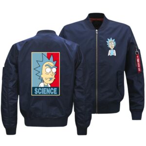 Rick and Morty Jackets - Solid Color Rick and Morty Cartoon Series Science Flight Suit Fleece Jacket
