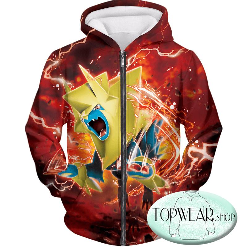 Pokemon Hoodies - Electric Type Pokemon Mega Manectric Hoodie - Image 2