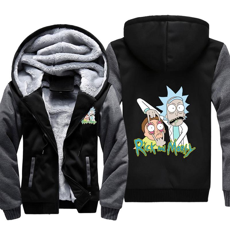 Rick and Morty Jackets - Solid Color Rick and Morty Series Spoof Cute Fleece Jacket - Image 2