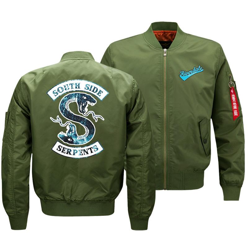 Riverdale Jackets - Solid Color Riverdale Air Force One Double-Headed Snake Icon Fleece Jacket - Image 2