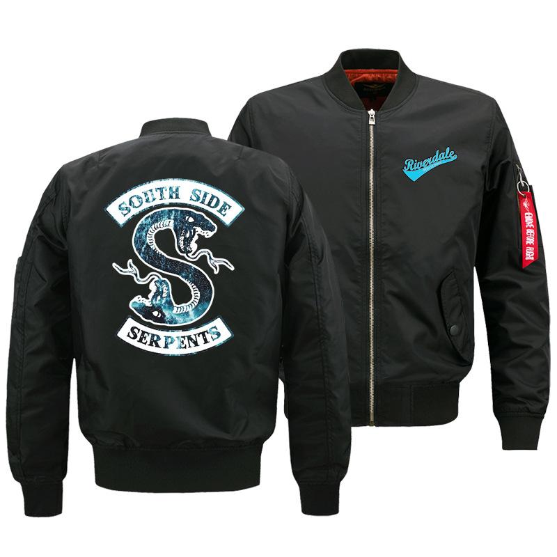 Riverdale Jackets - Solid Color Riverdale Air Force One Double-Headed Snake Icon Fleece Jacket - Image 3