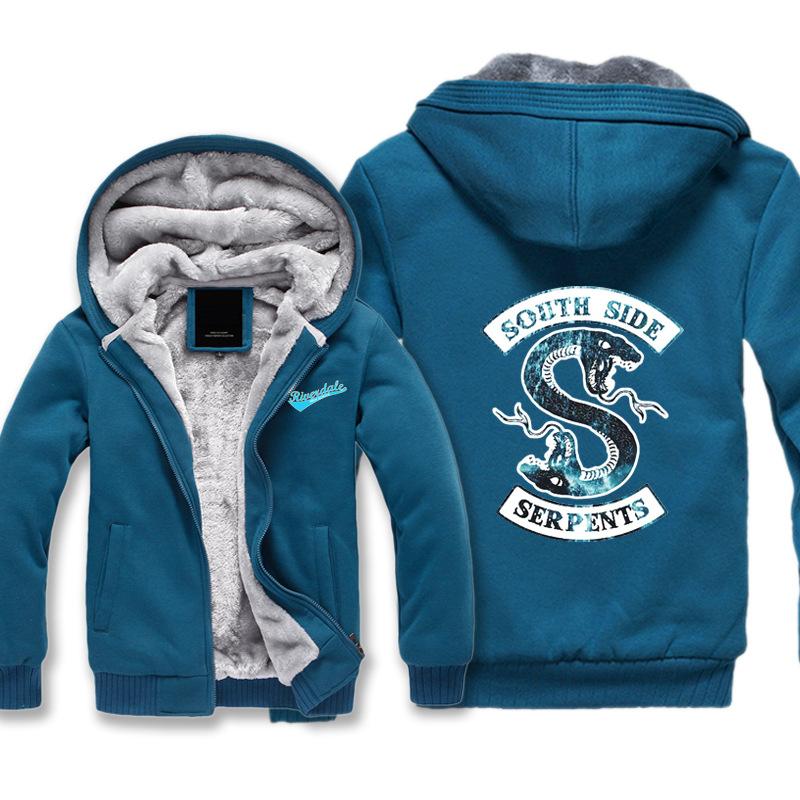 Riverdale Jackets - Solid Color Riverdale Double-Headed Snake Super Cool Fleece Jacket - Image 3