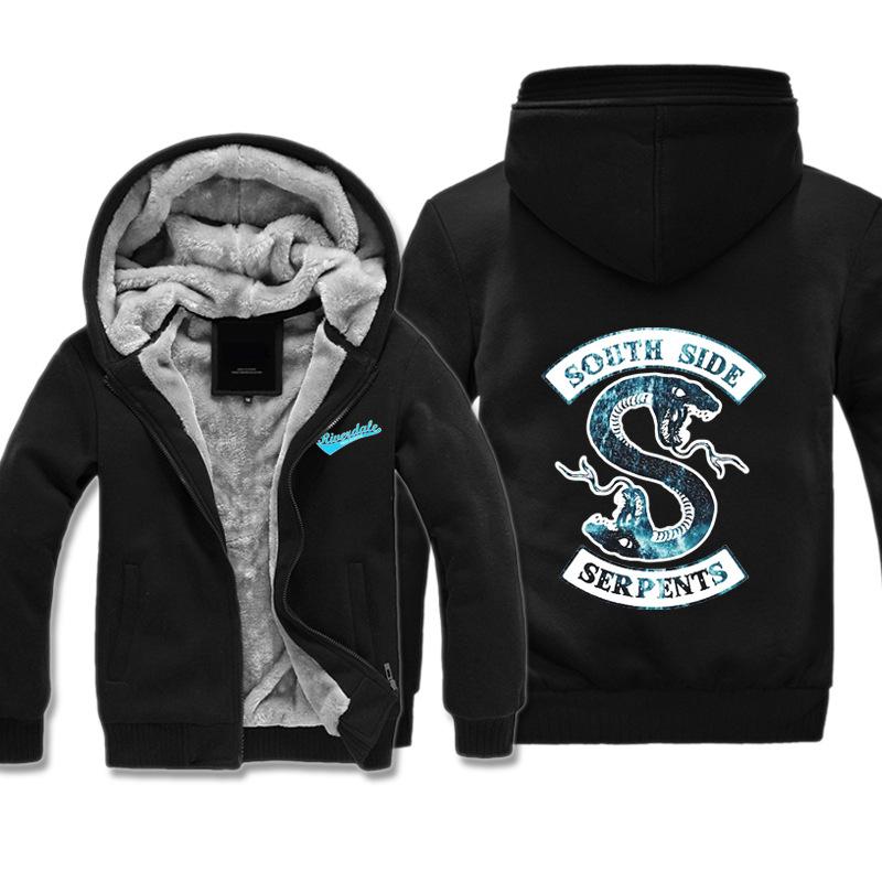 Riverdale Jackets - Solid Color Riverdale Double-Headed Snake Super Cool Fleece Jacket - Image 4