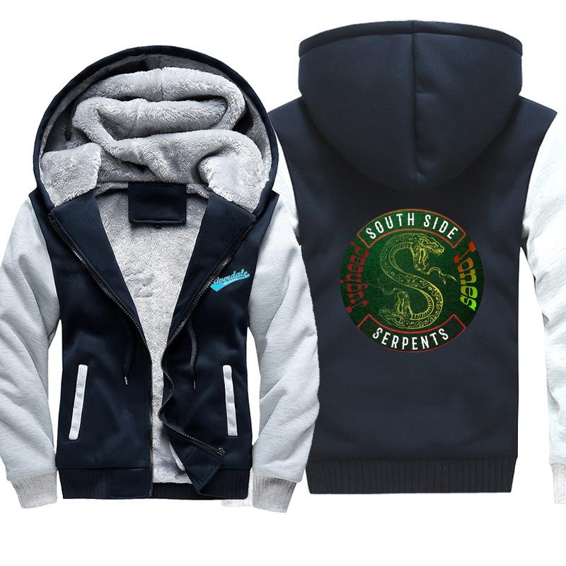 Riverdale Jackets - Solid Color Riverdale Double-Headed Snake Terror Fleece Jacket - Image 3