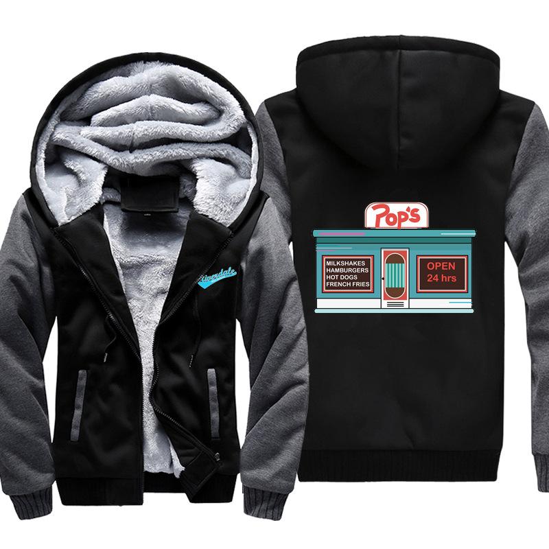 Riverdale Jackets - Solid Color Riverdale Pops Riverdale Super Cool Fleece Jacket - Image 3