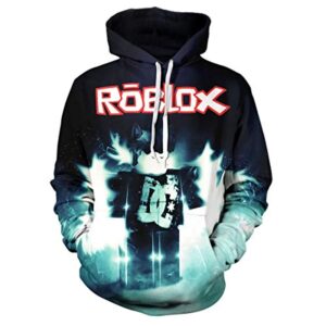 Roblox Hoodie - 3D Print Hooded Pullover for Teens