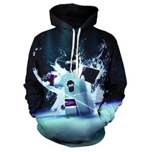 Roblox Hoodie - 3D Print Hooded Pullover for Teens