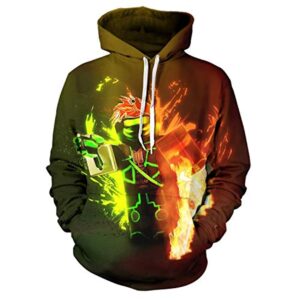 Roblox Hoodie - 3D Print Hooded Pullover for Teens