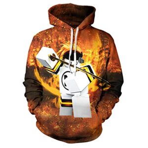 Roblox Hoodie - 3D Print Hooded Pullover for Teens