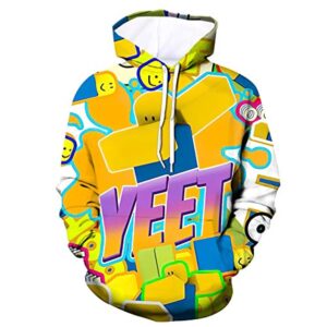 Roblox Hoodie - 3D Print Hooded Pullover for Teens