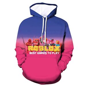 Roblox Hoodie - 3D Print Hooded Pullover for Teens