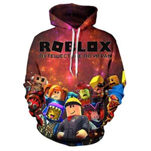 Roblox Hoodie - 3D Print Hooded Pullover for Teens