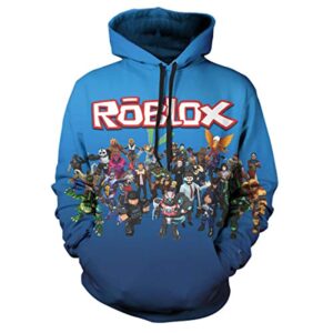 Roblox Hoodie - 3D Print Hooded Pullover for Teens