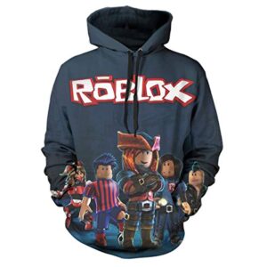 Roblox Hoodie - 3D Print Hooded Pullover for Teens