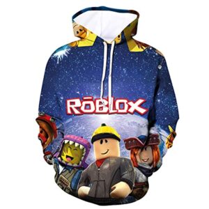 Roblox Hoodie - 3D Print Hooded Pullover for Teens