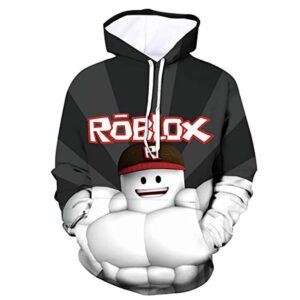 Roblox Hoodie - 3D Print Hooded Pullover for Teens