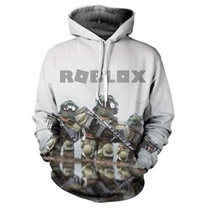 Roblox Hoodie - 3D Print Hooded Pullover for Teens