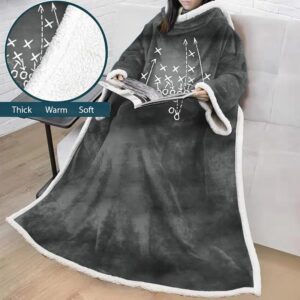 Rugby 3D Digital Printed Blanket With Sleeves-Sports Blanket Robe