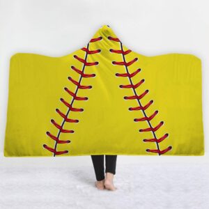 Rugby Hooded Blankets - Rugby Series Rugby Yellow Fleece Hooded Blanket