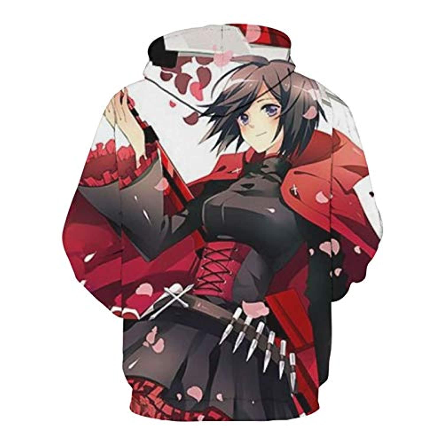 RWBY Hoodies - Ruby Rose 3D Print Hooded Pullover Sweatshirt - Image 2