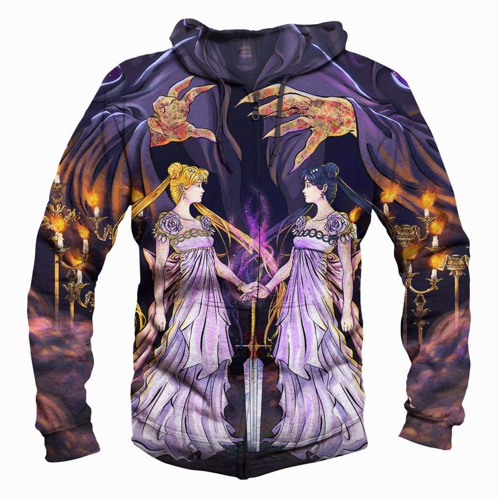 Sailor Moon Hoodies - Pullover Purple 3D Hoodie - Image 2