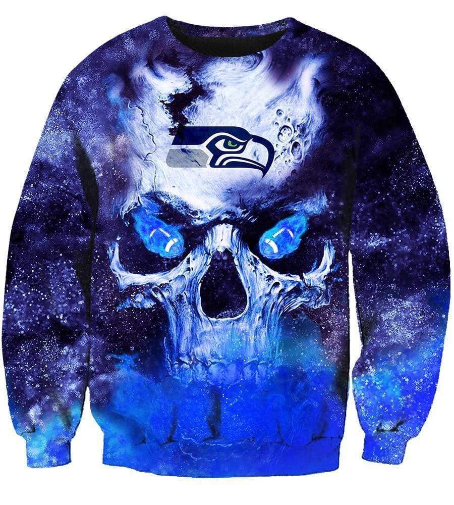 Seattle Seahawks Hoodies - Pullover Blue Hoodie - Image 5