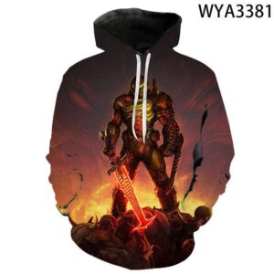 Shooting Game Doom Eternal 3D Print Hoodies Pullover