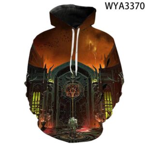 Shooting Game Doom Eternal 3D Print Hoodies Pullover