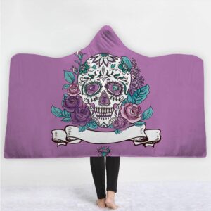 Skull Hooded Blankets - Skull Series Diamond Skull Icon Fleece Hooded Blanket
