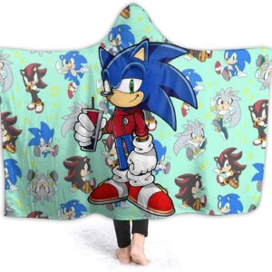 So-nic The Hedgehog Hooded Blanket - Fashion Design Blanket
