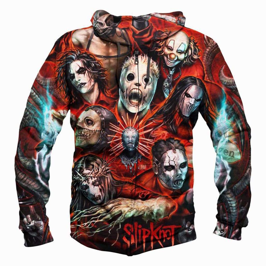 Slipknot Hoodies - Pullover Red Zombie Hoodie - Image 2