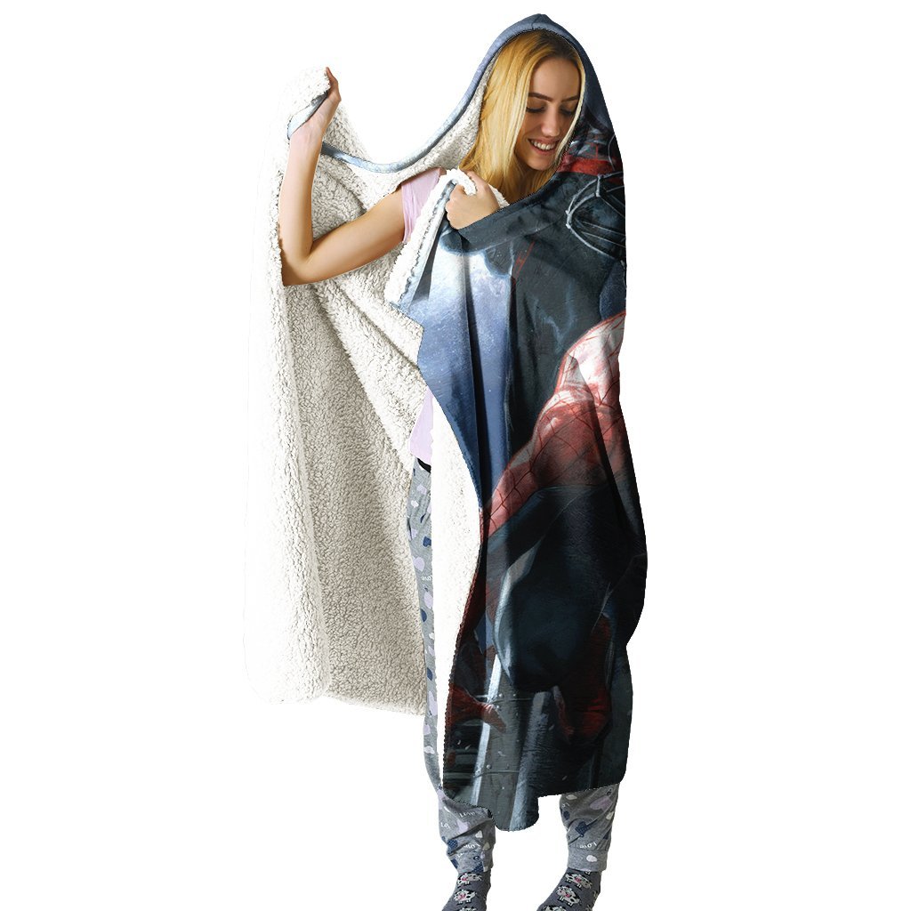 Spider-Man Hooded Blanket - Multiple Spiderman Black Blanket - Image 2
