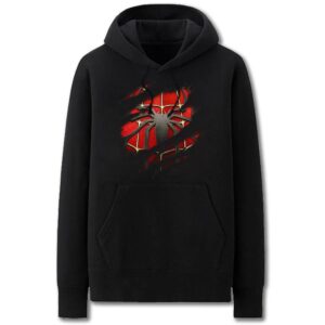 Spiderman Hoodies - Solid Color Spiderman Logo Icon Fleece Hoodie