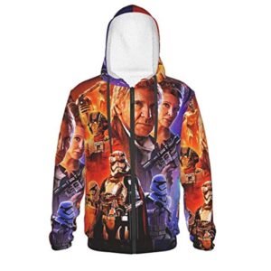 Star Wars Hooded Jacket - 3D Print Battlefront Colorful Hooded Zip Up Coat with Pocket