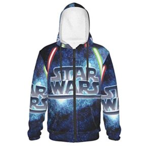 Star Wars Hooded Jacket - Star Wars 3D Print Hooded Zip Up Coat with Pocket