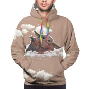 Star Wars Hoodies - Baby Yoda 3D Print Beige Hooded Jumper with Pocket