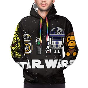 Star Wars Hoodies - Cartoon R2-D2 BB8 Jakku Black 3D Print Hooded Jumper with Pocket