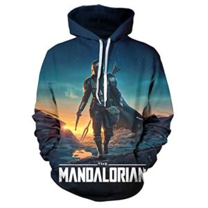 Star Wars Hoodies - Mandalorian Blue 3D Print Hooded Jumper with Pocket